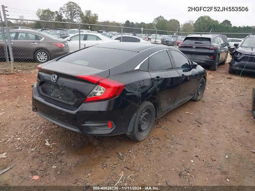 2018 Honda Civic Lx VIN: 2HGFC2F52JH553506 Lot: 40828730