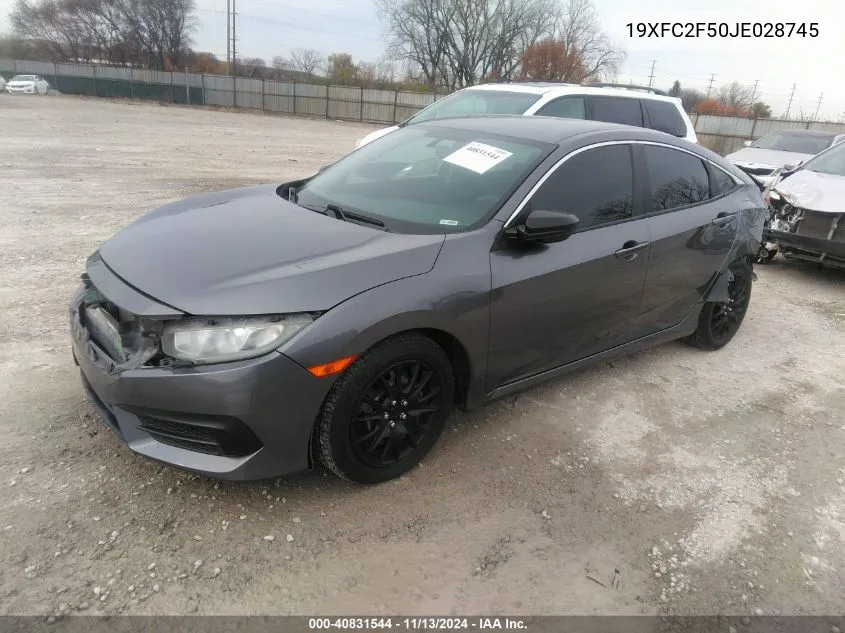 2018 Honda Civic Lx VIN: 19XFC2F50JE028745 Lot: 40831544