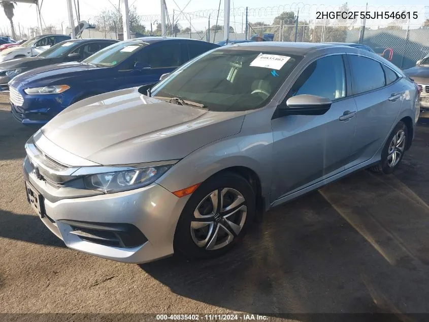 2018 Honda Civic Lx VIN: 2HGFC2F55JH546615 Lot: 40835402