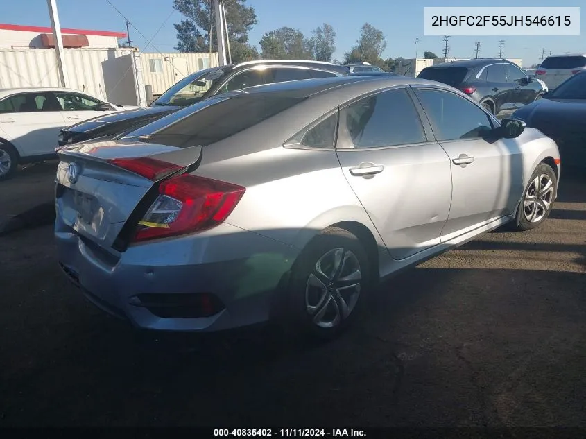 2018 Honda Civic Lx VIN: 2HGFC2F55JH546615 Lot: 40835402