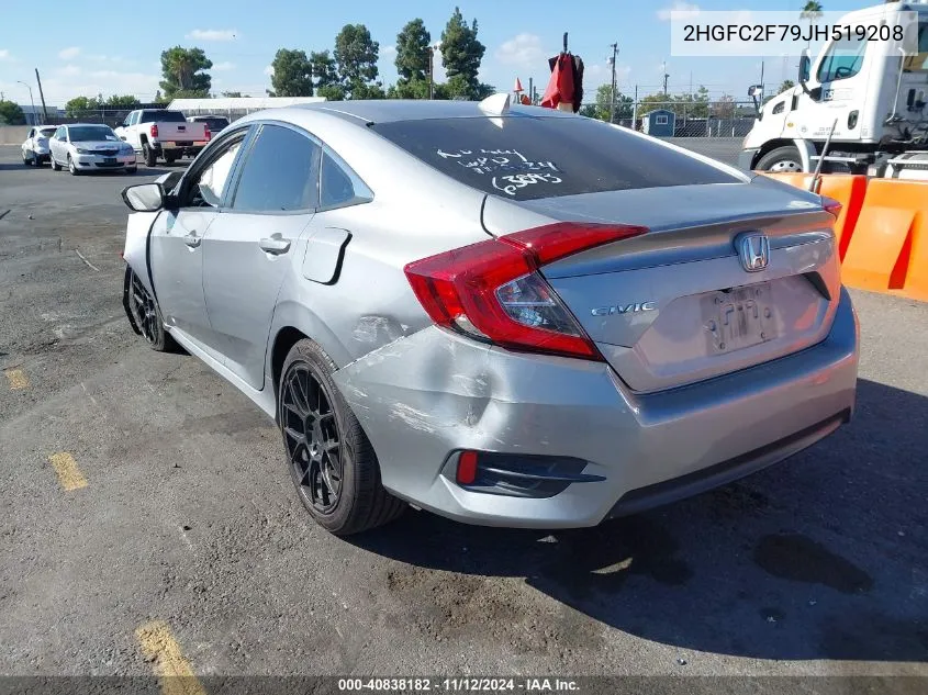 2018 Honda Civic Ex VIN: 2HGFC2F79JH519208 Lot: 40838182