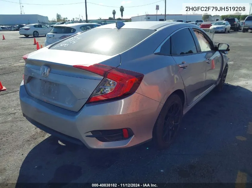 2018 Honda Civic Ex VIN: 2HGFC2F79JH519208 Lot: 40838182