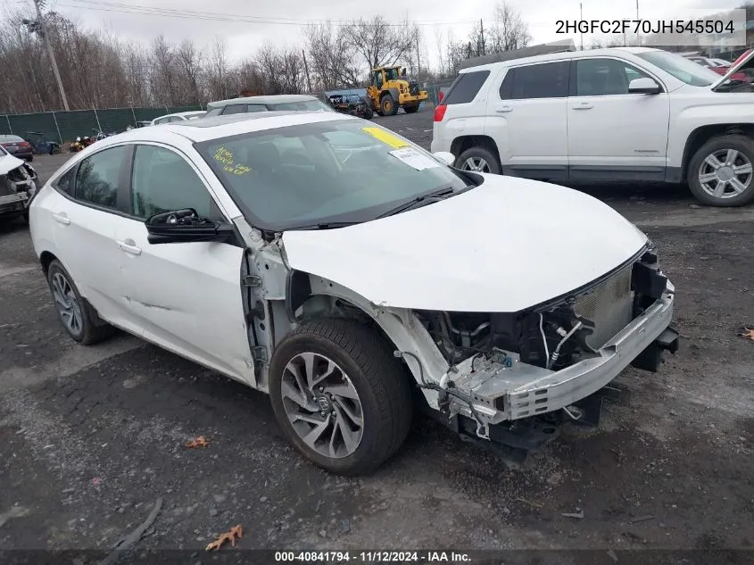 2018 Honda Civic Ex VIN: 2HGFC2F70JH545504 Lot: 40841794