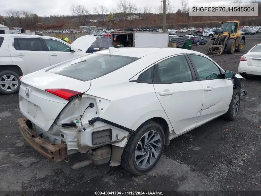 2018 Honda Civic Ex VIN: 2HGFC2F70JH545504 Lot: 40841794