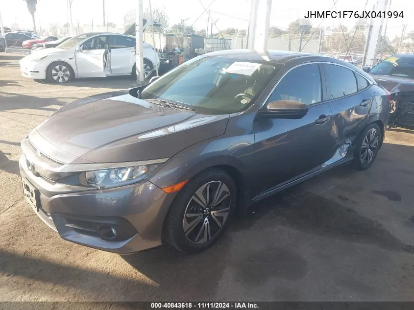 2018 Honda Civic Ex-L VIN: JHMFC1F76JX041994 Lot: 40843618