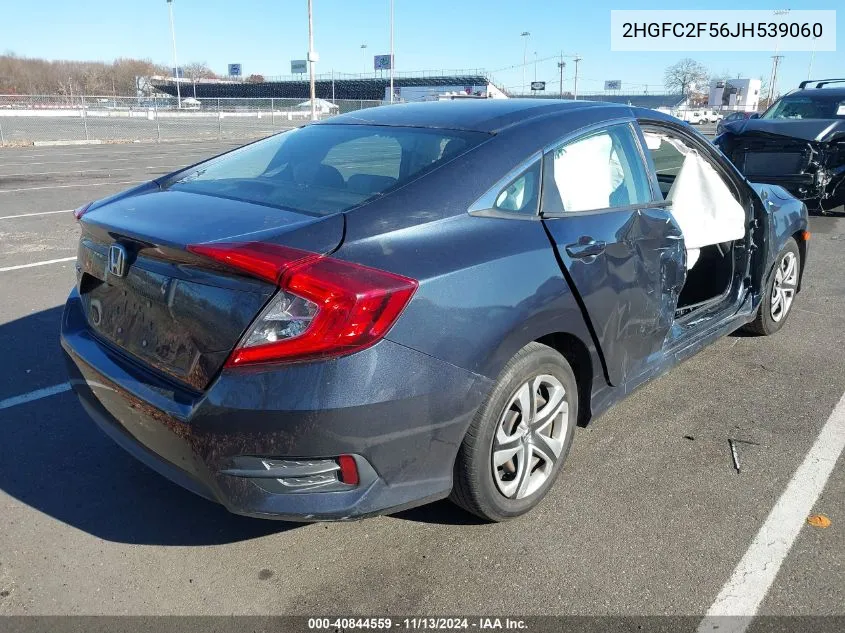 2018 Honda Civic Lx VIN: 2HGFC2F56JH539060 Lot: 40844559