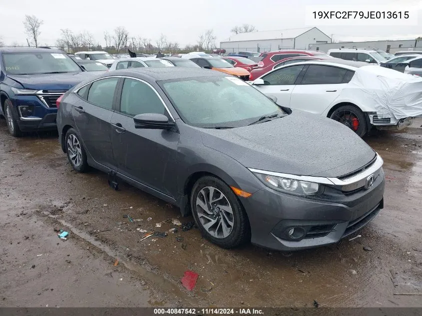 2018 Honda Civic Ex VIN: 19XFC2F79JE013615 Lot: 40847542