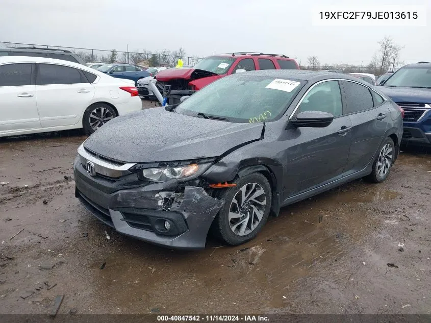 2018 Honda Civic Ex VIN: 19XFC2F79JE013615 Lot: 40847542