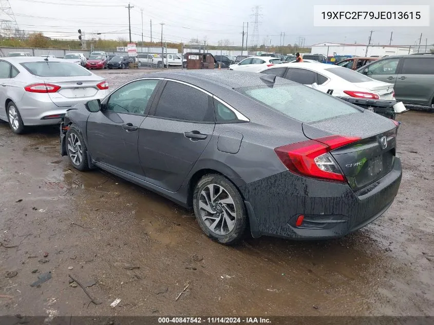 2018 Honda Civic Ex VIN: 19XFC2F79JE013615 Lot: 40847542