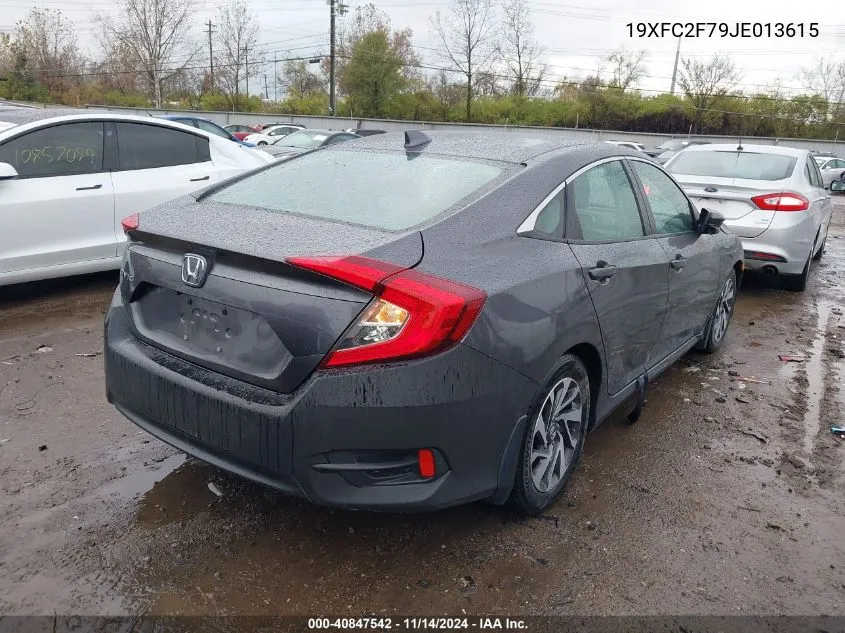 2018 Honda Civic Ex VIN: 19XFC2F79JE013615 Lot: 40847542