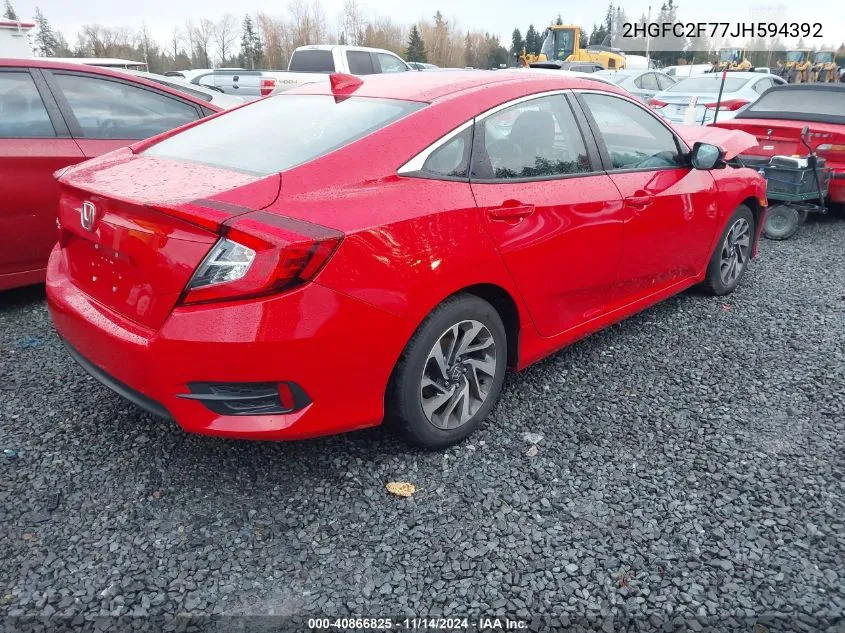 2018 Honda Civic Ex VIN: 2HGFC2F77JH594392 Lot: 40866825