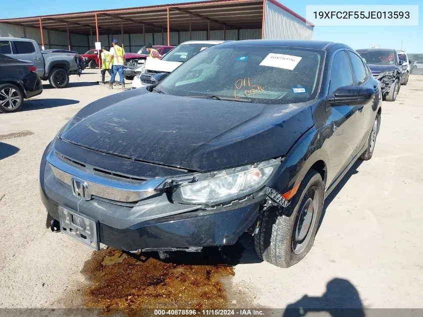 2018 Honda Civic Lx VIN: 19XFC2F55JE013593 Lot: 40878596