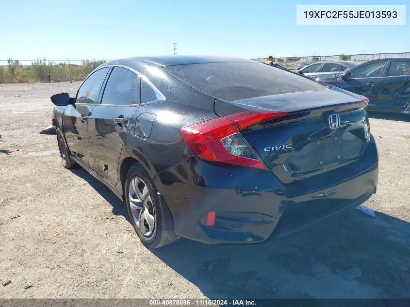 2018 Honda Civic Lx VIN: 19XFC2F55JE013593 Lot: 40878596