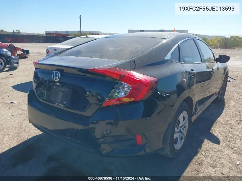 2018 Honda Civic Lx VIN: 19XFC2F55JE013593 Lot: 40878596