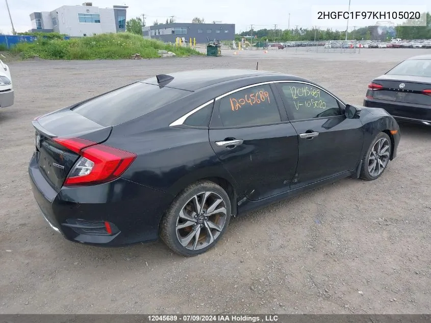 2019 Honda Civic Sedan VIN: 2HGFC1F97KH105020 Lot: 12045689