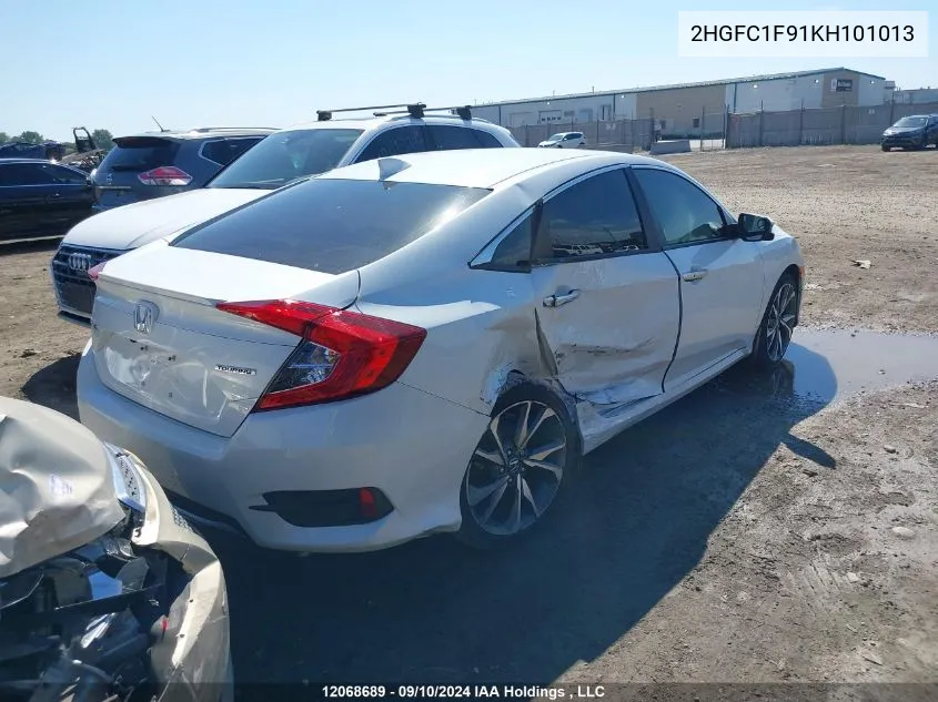 2019 Honda Civic VIN: 2HGFC1F91KH101013 Lot: 12068689