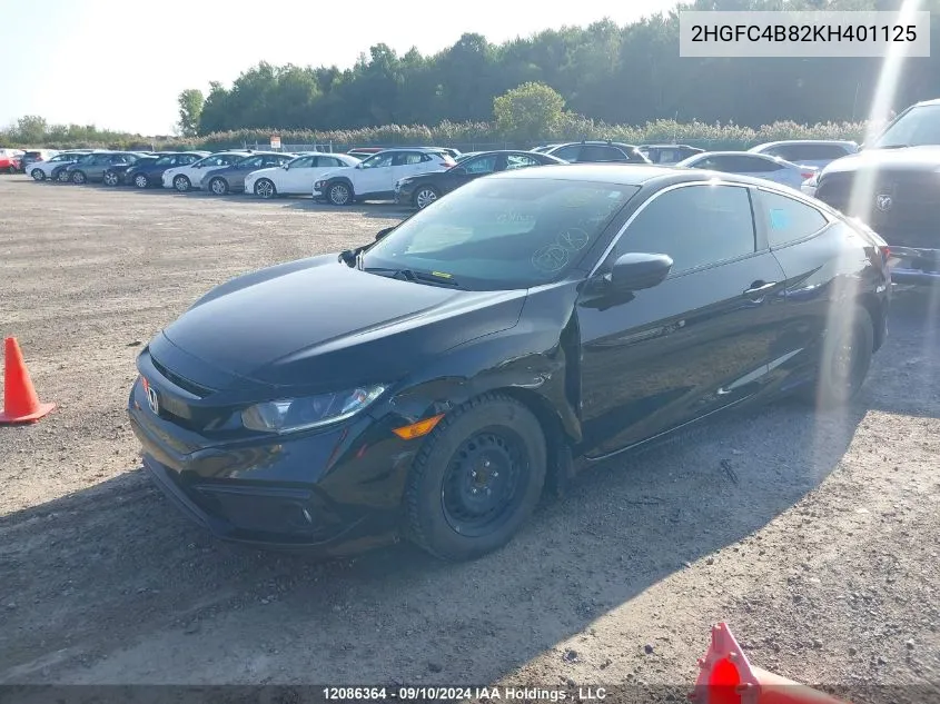 2HGFC4B82KH401125 2019 Honda Civic