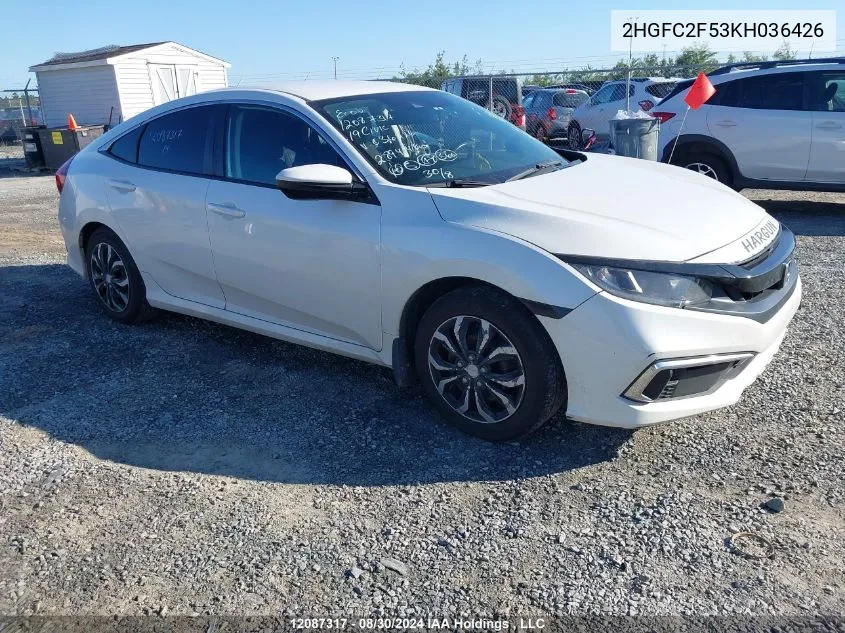 2HGFC2F53KH036426 2019 Honda Civic