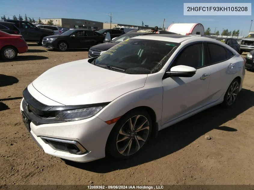 2019 Honda Civic Sedan VIN: 2HGFC1F93KH105208 Lot: 12089362