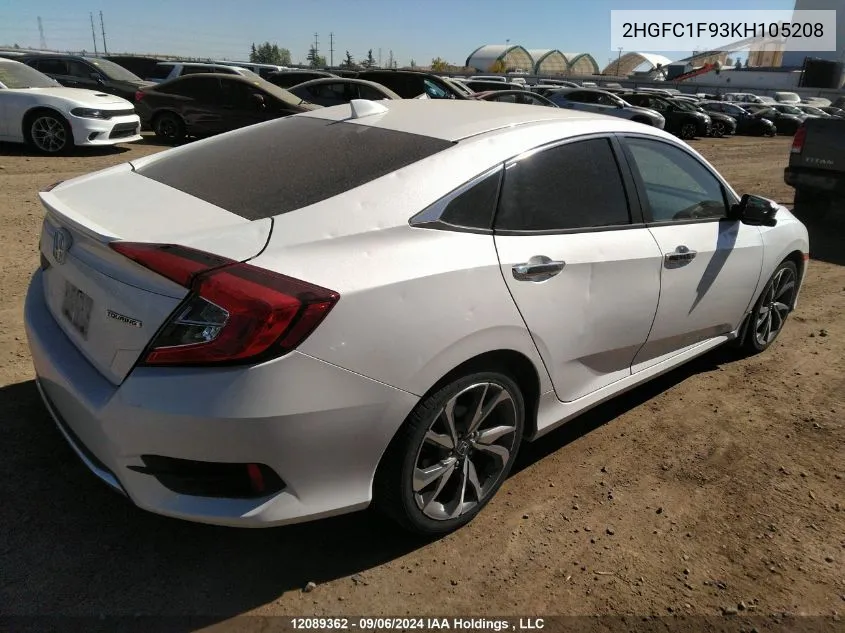 2019 Honda Civic Sedan VIN: 2HGFC1F93KH105208 Lot: 12089362