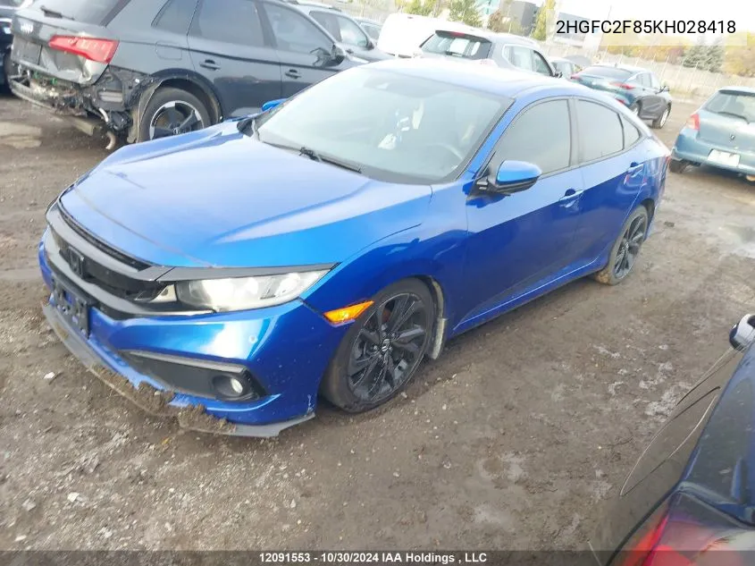 2019 Honda Civic Sedan VIN: 2HGFC2F85KH028418 Lot: 12091553