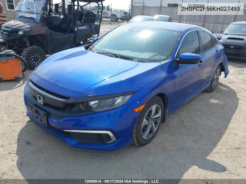 2019 Honda Civic Sedan VIN: 2HGFC2F56KH027493 Lot: 12098814