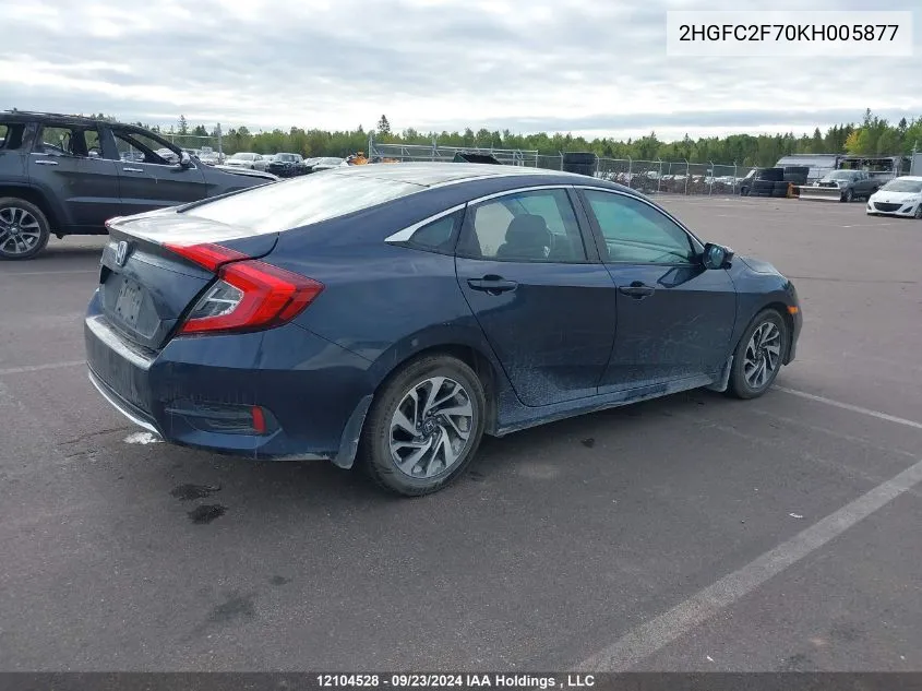 2019 Honda Civic Sedan VIN: 2HGFC2F70KH005877 Lot: 12104528