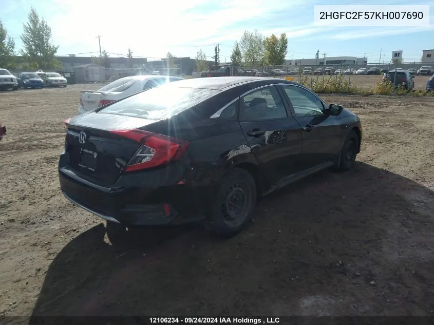 2HGFC2F57KH007690 2019 Honda Civic Sedan