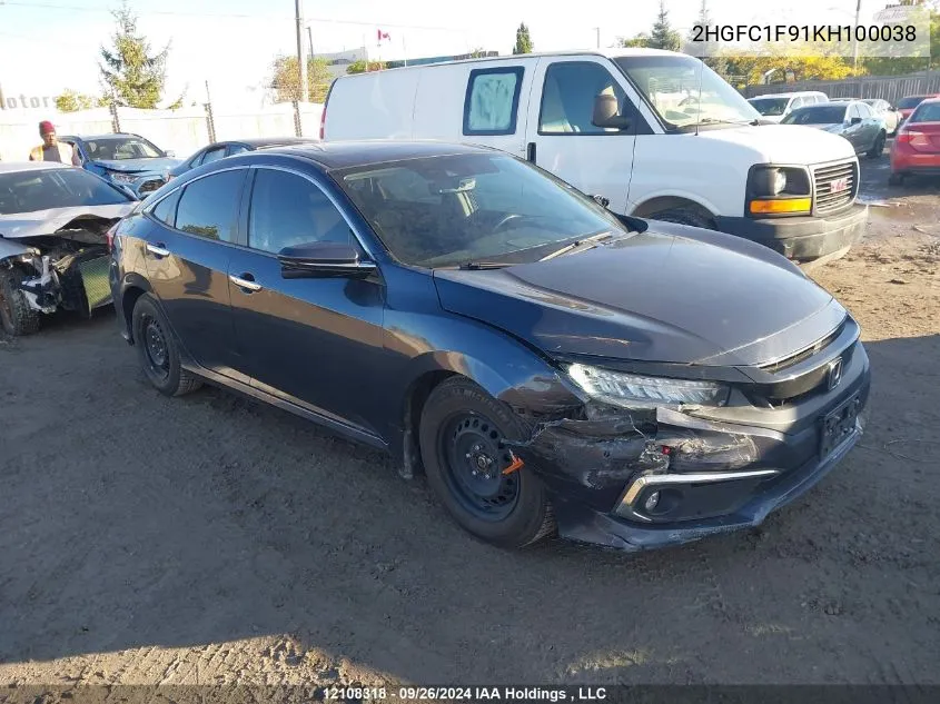 2HGFC1F91KH100038 2019 Honda Civic Sedan