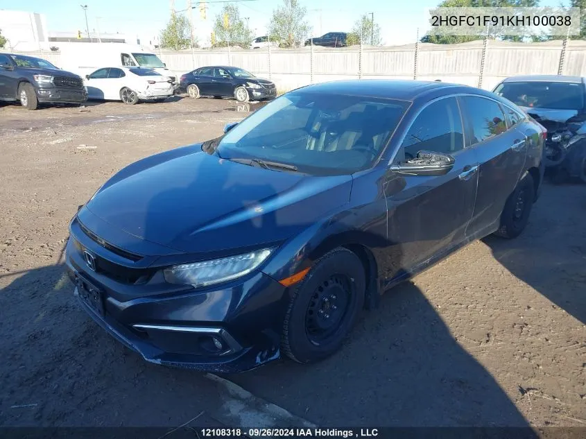 2HGFC1F91KH100038 2019 Honda Civic Sedan