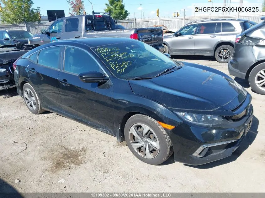 2HGFC2F5XKH006825 2019 Honda Civic Lx