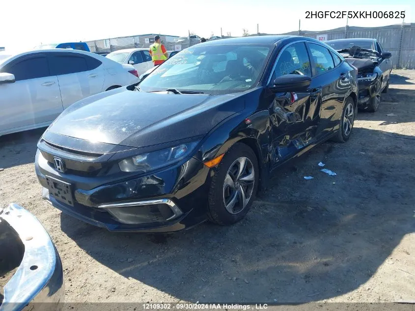 2HGFC2F5XKH006825 2019 Honda Civic Lx