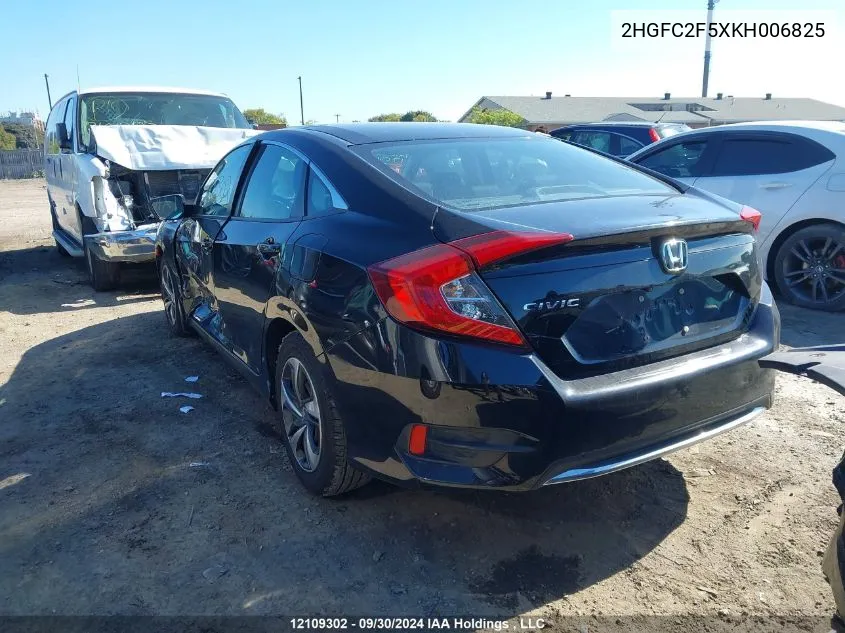 2HGFC2F5XKH006825 2019 Honda Civic Lx