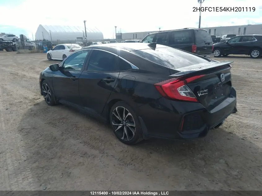 2HGFC1E54KH201119 2019 Honda Civic Si Si