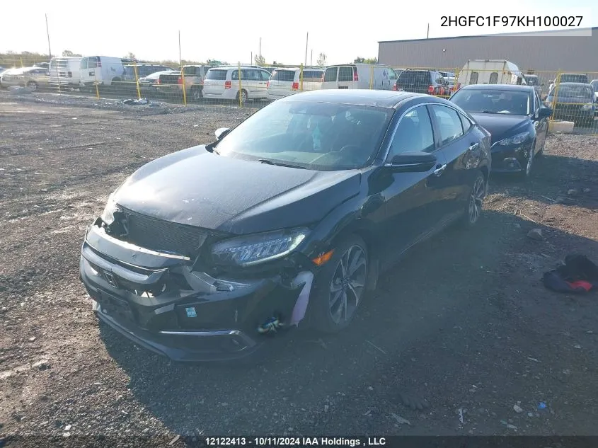 2019 Honda Civic Sedan VIN: 2HGFC1F97KH100027 Lot: 12122413