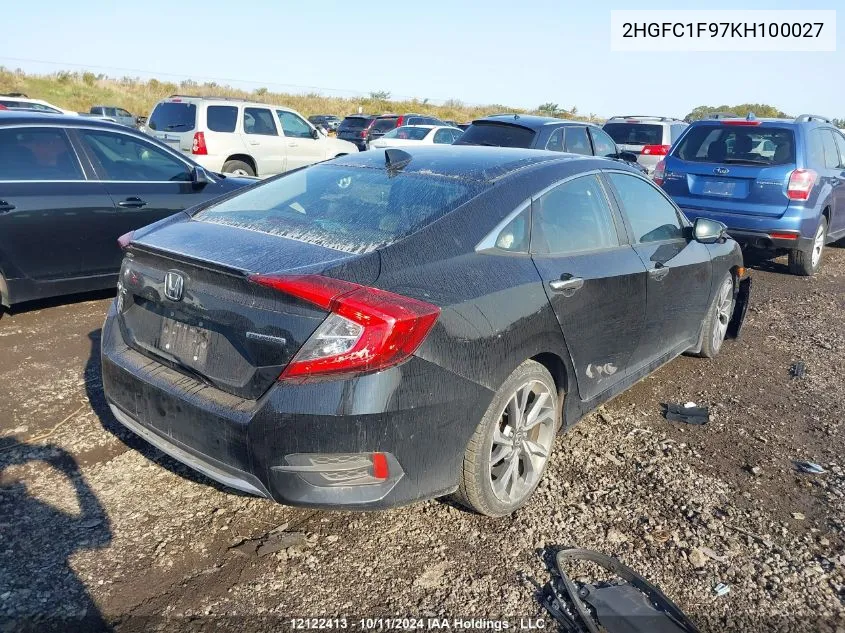 2HGFC1F97KH100027 2019 Honda Civic Sedan