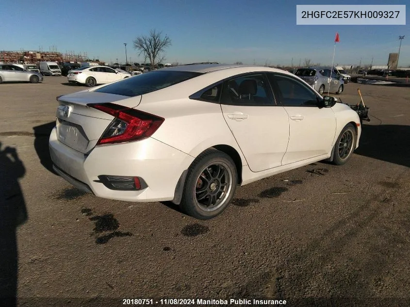 2019 Honda Civic Lx VIN: 2HGFC2E57KH009327 Lot: 20180751