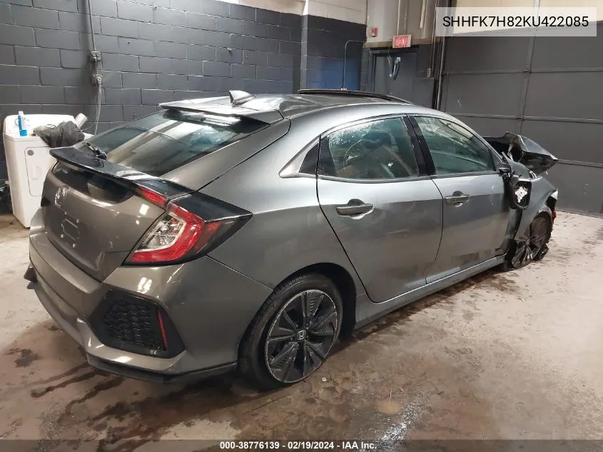 2019 Honda Civic Ex-L VIN: SHHFK7H82KU422085 Lot: 38776139