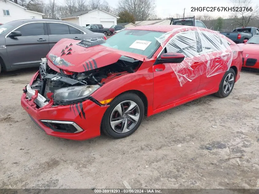 2019 Honda Civic Lx VIN: 2HGFC2F67KH523766 Lot: 38919293