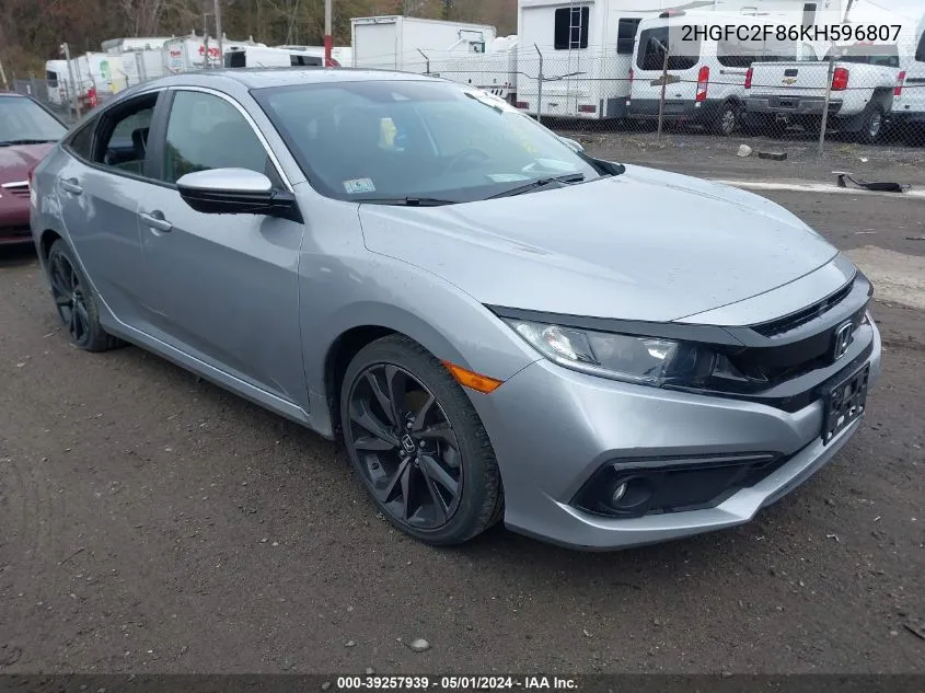 2019 Honda Civic Sport VIN: 2HGFC2F86KH596807 Lot: 39257939