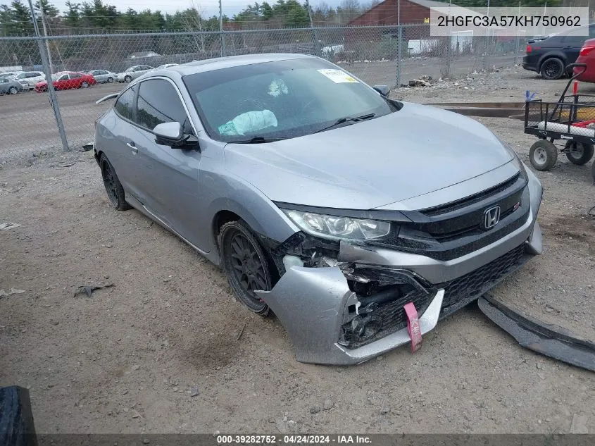 2HGFC3A57KH750962 2019 Honda Civic Si