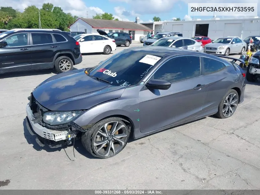 2HGFC3A5XKH753595 2019 Honda Civic Si