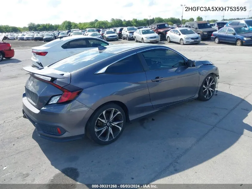 2HGFC3A5XKH753595 2019 Honda Civic Si