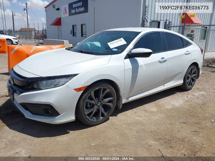 2019 Honda Civic Sport VIN: 19XFC2F87KE036773 Lot: 39332530