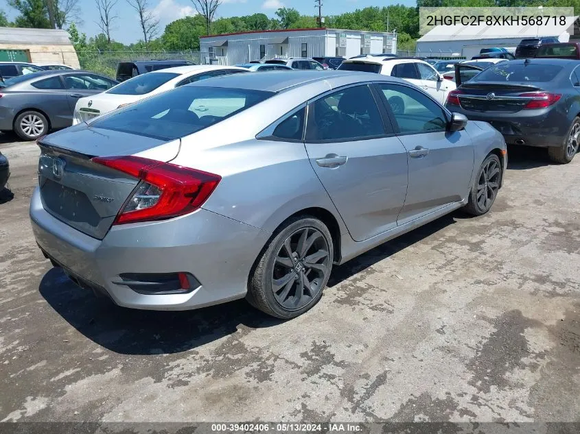 2019 Honda Civic Sport VIN: 2HGFC2F8XKH568718 Lot: 39402406