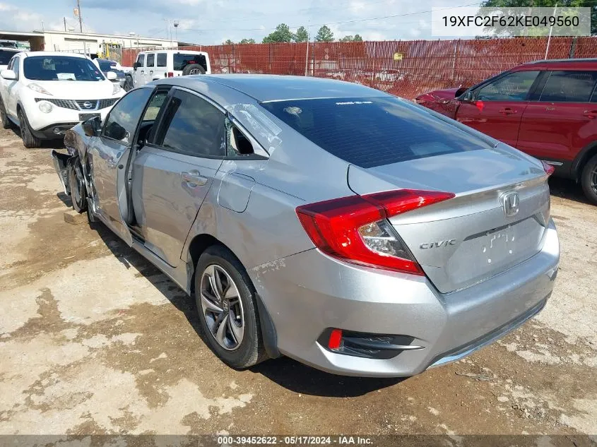 2019 Honda Civic Lx VIN: 19XFC2F62KE049560 Lot: 39452622