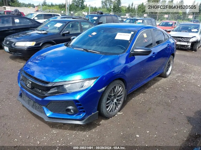 2HGFC2F86KH520505 2019 Honda Civic Sport