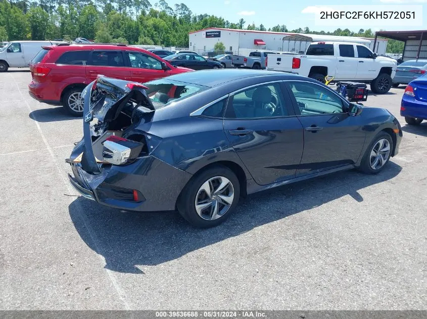 2019 Honda Civic Lx VIN: 2HGFC2F6KH572051 Lot: 39536688