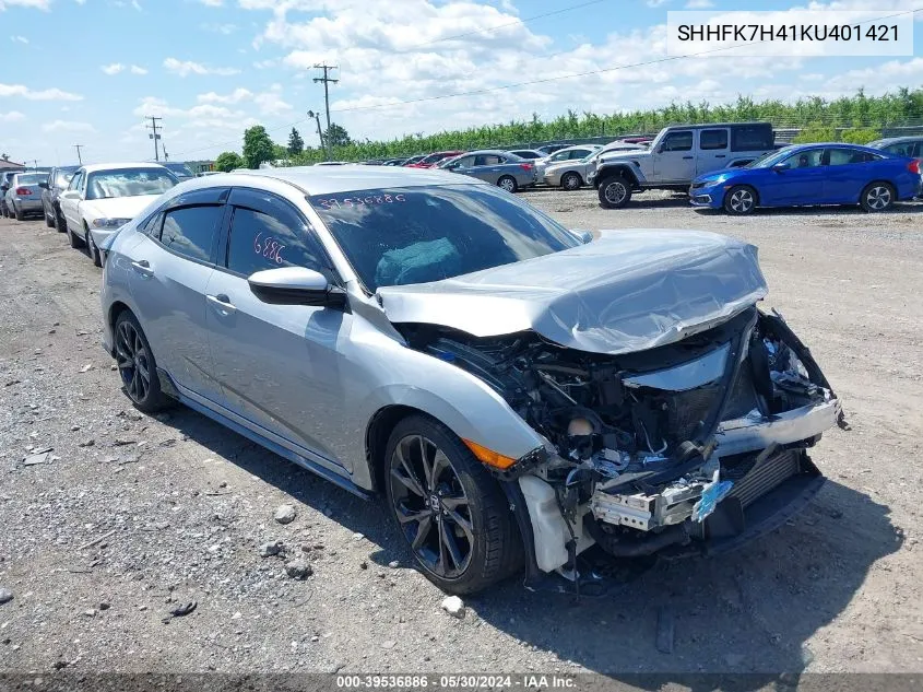 2019 Honda Civic Sport VIN: SHHFK7H41KU401421 Lot: 39536886