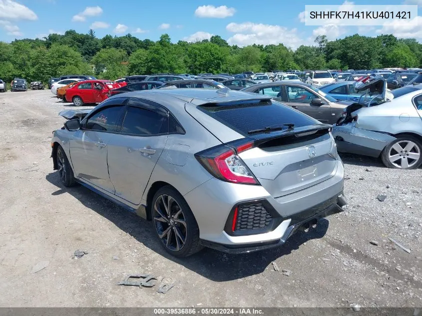 2019 Honda Civic Sport VIN: SHHFK7H41KU401421 Lot: 39536886